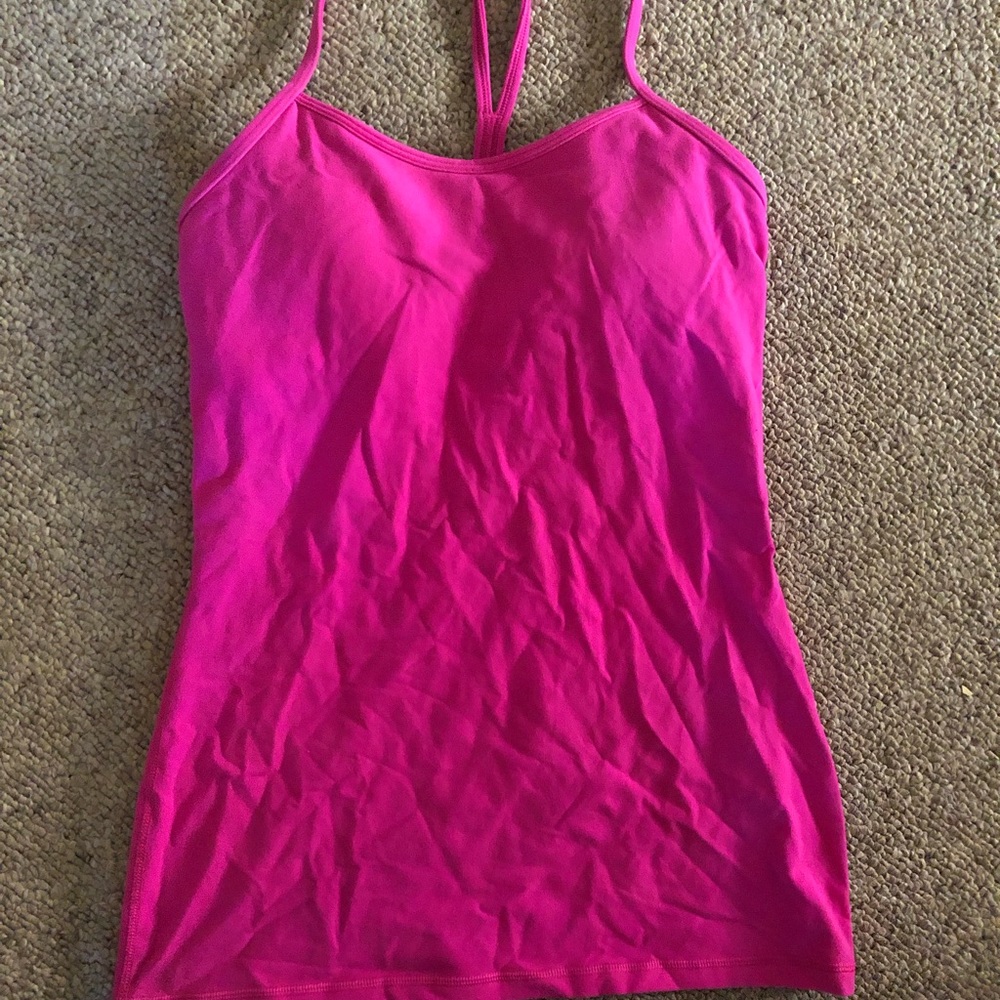 Lululemon hot pink tank built in bra